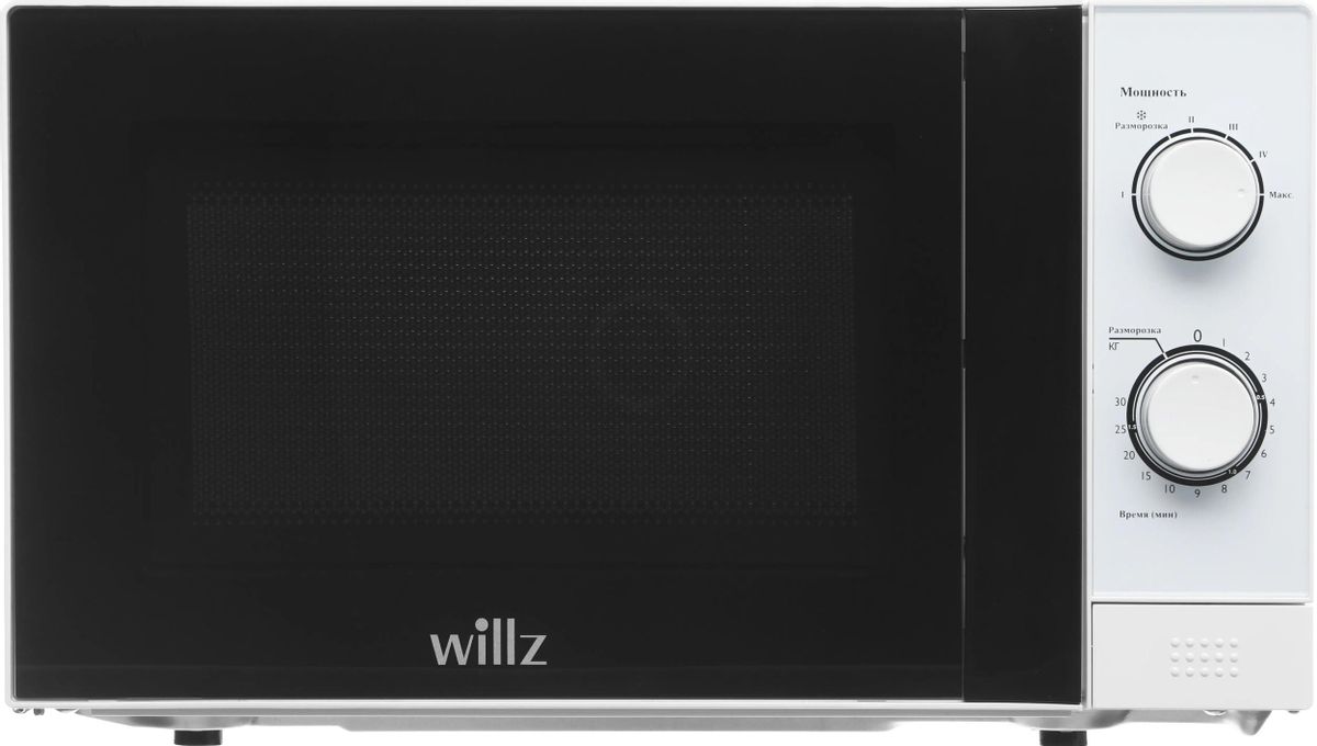 Микроволновая печь WILLZ MOS-2009MW белый, 20 л, 700 Вт, переключатели - поворотный механизм