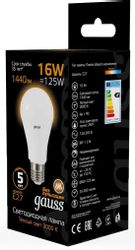 Упаковка ламп LED GAUSS E27, шар, 16Вт, 10 шт.