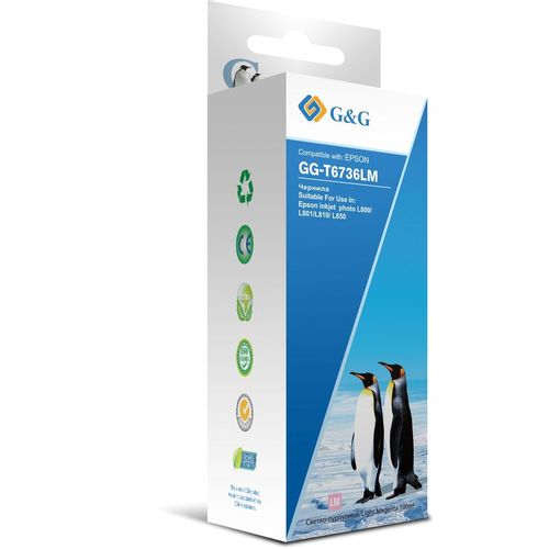 Чернила G&G GG-T6736LM, для Epson, 100мл, светло-пурпурный
