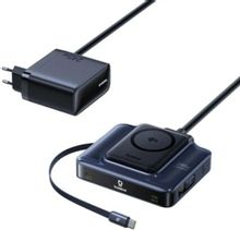 Изображение товара Сетевое зарядное устройство BASEUS Nomos NH21,  USB-A,  2xUSB-C, USB-C, 245Вт, черный