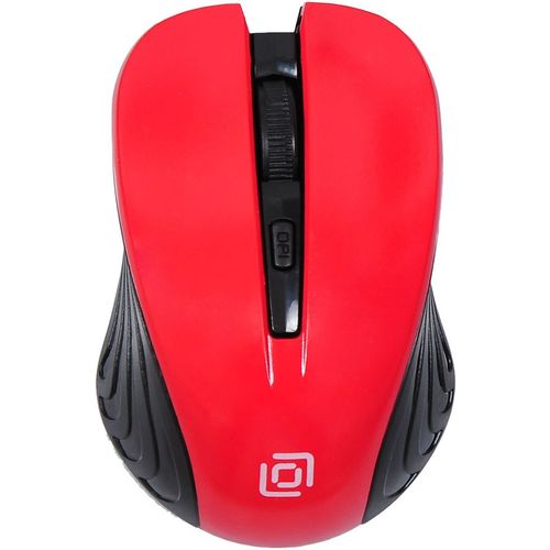 Мышь беспроводная Oklick 545MW, радио, оптическая, USB, 1600dpi, черный и красный [368631]