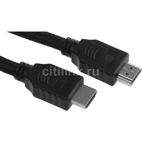 Кабель аудио-видео Cactus CS-HDMI.2-2, HDMI (m) - HDMI (m), ver 2.0, 2м, GOLD, черный