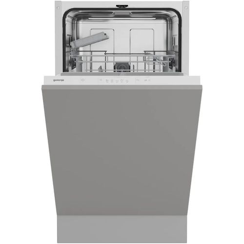 Встраиваемая посудомоечная машина Gorenje GV522E10WE, узкая, ширина 44.8см, полновстраиваемая, загрузка 9 комплектов, нержавеющая сталь