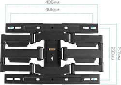 Кронштейн для телевизора Kromax Ultra Slim-101, 21-70", настенный, поворот и наклон, черный
