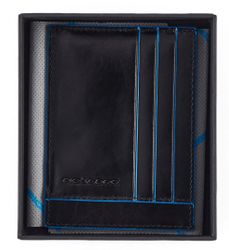 Чехол для кредитных карт Piquadro Blue Square PP2762B2R/N, кожа натуральная, черный