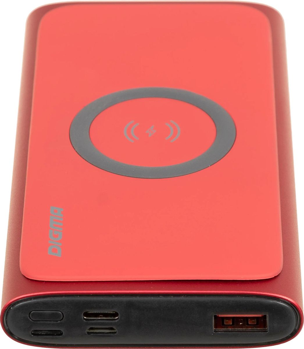 Внешний аккумулятор (Power Bank) Digma DGPQ10G, 10000мAч, красный  [dgpq10g22crd] – купить в Ситилинк | 1455469