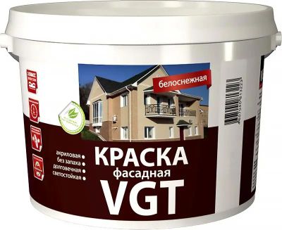 Характеристики Краска VGT ВД-АК-1180 (1600) белый 45л (1830492 ...