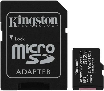 Карта памяти microSDXC UHS-I U3 Kingston Canvas Select Plus 512 ГБ
