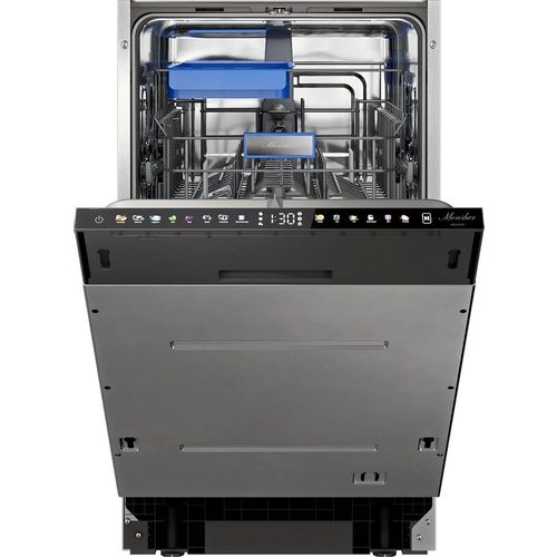 Встраиваемая посудомоечная машина MONSHER High-Tech MD 4505, узкая, ширина 44.8см, полновстраиваемая, загрузка 9 комплектов, нержавеющая сталь