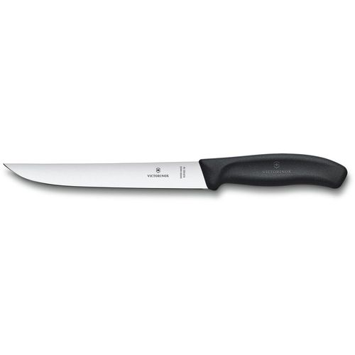 Нож кухонный Victorinox Swiss Classic, разделочный, 180мм, заточка прямая, стальной, черный [6.8103.18b]
