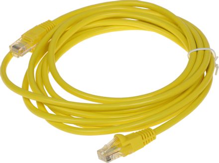 Патч-корд Buro UTP-5E-3M-Y литой (molded), UTP, кат.5E, 3м, 4 пары, 26AWG, алюминий омедненный, многожильный, желтый