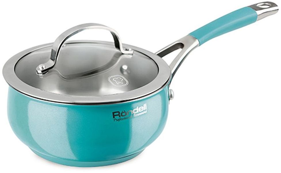 Ковш Rondell Turquoise RDS-716, 1.5л, с крышкой, бирюзовый