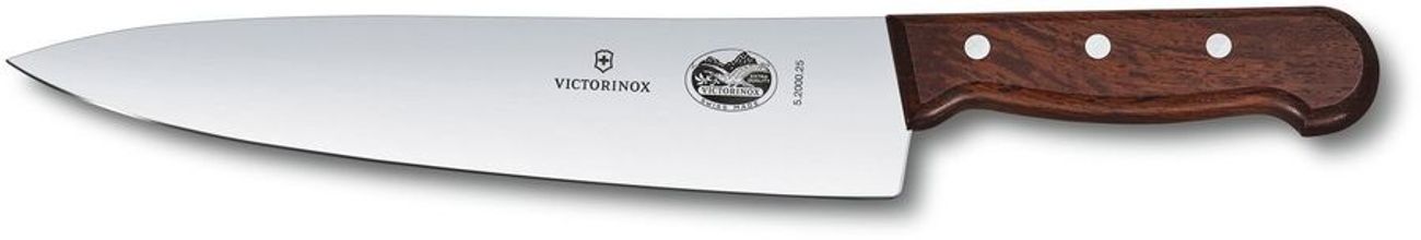 Нож кухонный Victorinox Rosewood, разделочный, 250мм, заточка прямая, стальной, коричневый [5.2000.25g]