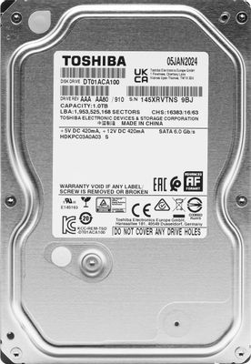 Жесткий диск Toshiba DT01ACA100,  1ТБ,  HDD,  SATA III,  3.5"