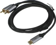 Изображение товара Кабель-переходник аудио USB Type-C 2хRCA 1.5м GOLD черный VENTION BGUHG