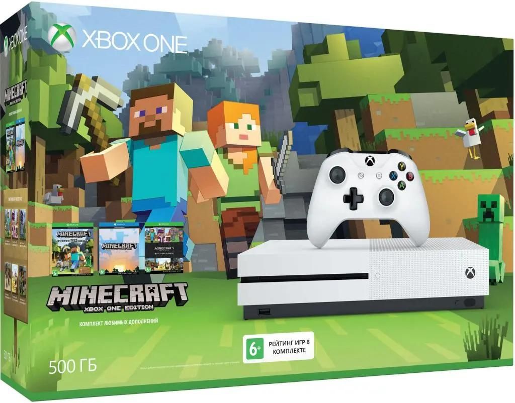 Игровая консоль Microsoft Xbox One S +игра: Minecraft Favorites ZQ9-00048,  512ГБ(Б/У) – купить в Ситилинк | M00143963