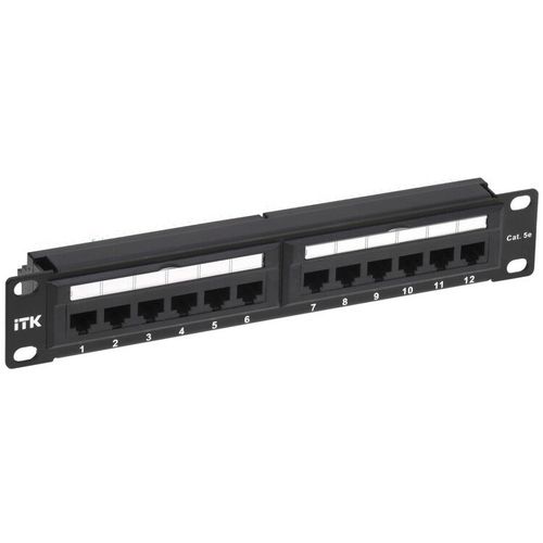 Патч-панель ITK PP12-1UC5EU-D05-10 10" 1U 12xRJ45 кат.5E UTP