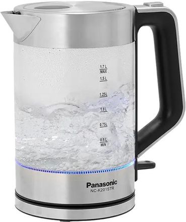Чайник электрический Panasonic NC-K201STR, 1.7л, стекло/металл/пластик