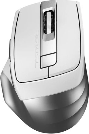 Мышь беспроводная A4TECH Fstyler FB35S, Bluetooth/Радио, оптическая, USB, 2000dpi, белый и серый [fb35s usb icy white]