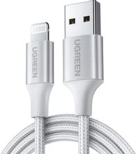 Изображение товара Кабель UGREEN US199,  USB Type-C (m) -  USB (m),  2м,  MFI,  в оплетке,  2.4A,  серебристый [60163]