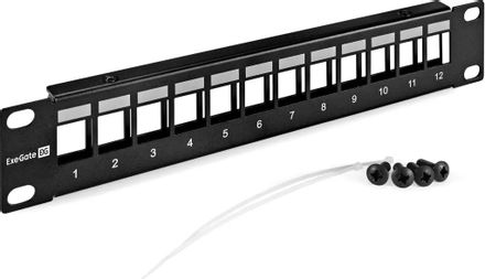 Патч-панель Exegate EPPB-10-12 (EX297322RUS) 3.54" 1U 12x