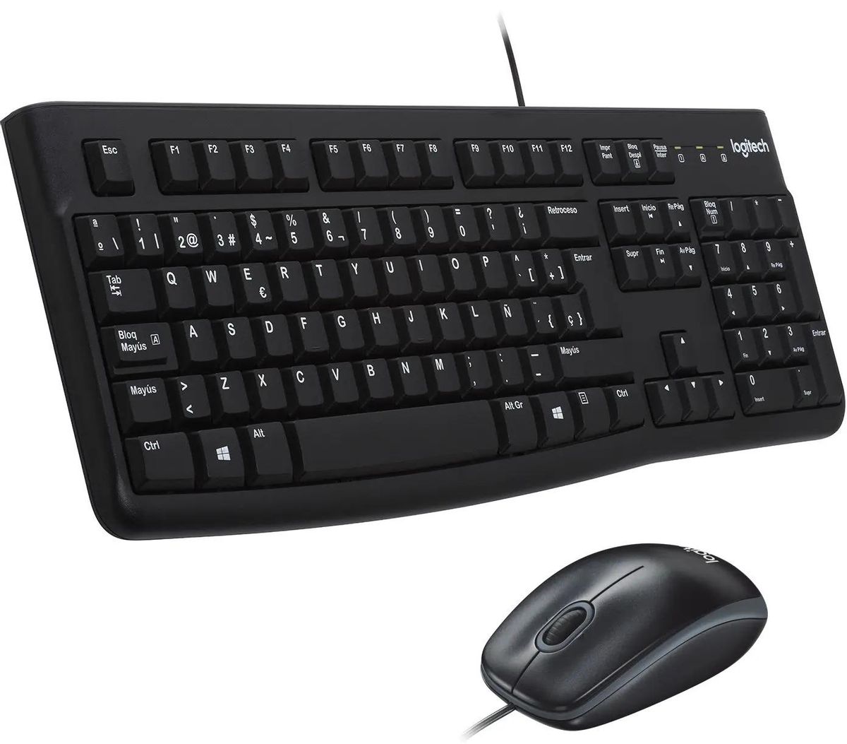 Комплект (клавиатура+мышь) Logitech MK120, USB, проводной, черный  [920-002561] – купить в Ситилинк | 567086