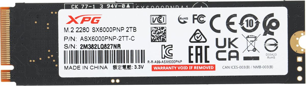 SSD A Data XPG SX6000 Pro ASX6000PNP 2TT C 2 M.2