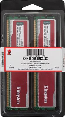 Оперативная память Kingston HyperX KHX16C9B1RK2/8X DDR3 -  2x 4ГБ 1600МГц, DIMM,  Ret