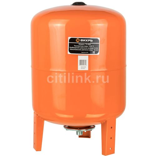 Гидроаккумулятор Вихрь ГА-80В 80л 10бар оранжевый (68/6/4)