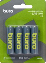 Изображение товара Батарейки BURO LR6 4 шт. щелочные форм-фактор AA высокого качества