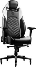 Изображение товара Игровое кресло KARNOX Gladiator Sr на колесиках искусственная кожа белый черный