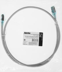 Патч-корд Hyperline PC-LPM-STP-RJ45-RJ45-C6-1M-LSZH-GY, вилка RJ-45, вилка RJ-45, кат.6, LSZH, 1м, серый
