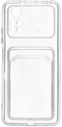 Чехол (клип-кейс) ZIBELINO Silicone Card Holder, для Xiaomi Poco M4 Pro, прозрачный [zsch-xia-m4-pro-4g-cam-trn]