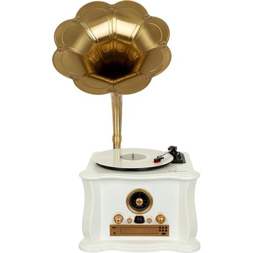 Виниловый проигрыватель ALIVE AUDIO Gramophone, ручной, белый [aa-hoc-08-wh]