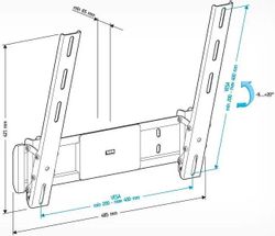 Кронштейн для телевизора Holder LCD-T4612, 27-75", настенный, наклон, черный