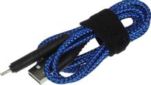 Изображение товара Кабель BORASCO Fishbone Lightning USB 1м оплетка синий 3A