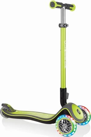 Самокат GLOBBER Elite Deluxe Flash Lights, детский, 3-колесный, 121мм, 80мм, зеленый/черный [449-106-3]