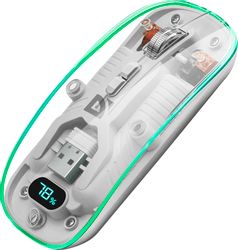 Мышь беспроводная Defender Ixes MM-999, USB, прозрачный и белый