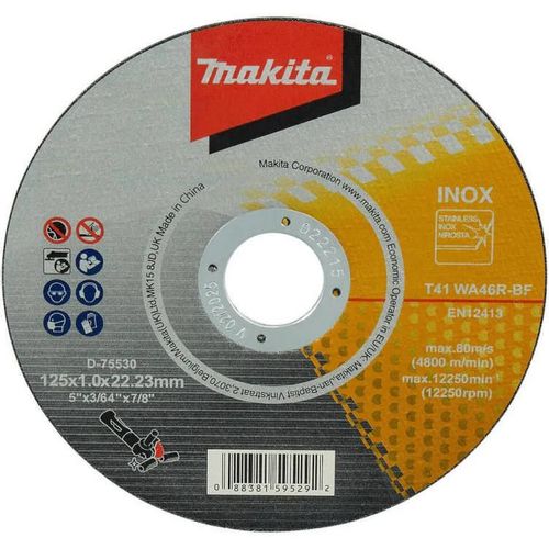 Отрезной диск Makita D-75530, по металлу, 125мм, 1мм, 22.23мм