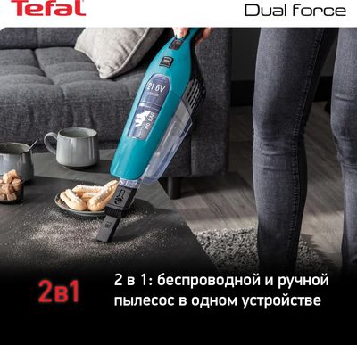 Характеристики Вертикальный пылесос (handstick) Tefal TY6751WO, 750Вт ...