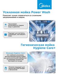 Встраиваемая посудомоечная машина Midea MID45S485I, нержавеющая сталь