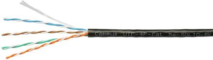 Кабель информационный CABEUS кат.5E, 305м, черный [utp-4p-cat.5e-solid-bk]