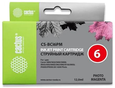 Картридж Cactus CS-BCI6PM, светло-пурпурный / CS-BCI6PM