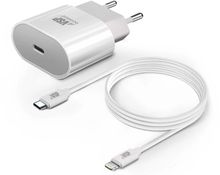 Изображение товара Сетевое зарядное устройство BORASCO USB-C, 8-pin Lightning, 20Вт, 3A, белый [50636]