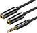 Изображение товара Кабель аудио UGREEN AV141,  Jack 3.5 (m) -  2xJack 3.5 (f),  0.2м, черный [30620]