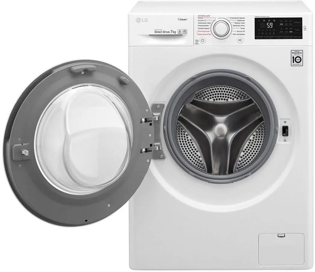 Характеристики Стиральная машина LG F2J6HS0W, с фронтальной загрузкой, с  паром, 7кг, 1200об/мин, инверторная (2002530) смотреть в СИТИЛИНК