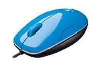 Мышь проводная Logitech LS1, лазерная, USB, 1000dpi, голубой и черный [910-001109]