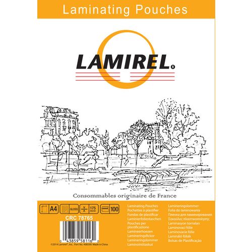 Пленка для ламинирования Fellowes Lamirel LA-7876501, 175мкм, 100шт., глянцевая, A4
