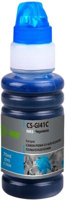 Чернила Cactus CS-GI41C GI-41 C, для Canon, 70мл, голубой