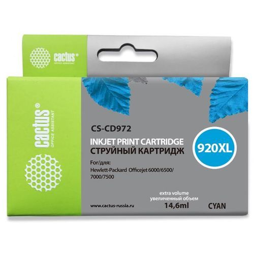 Картридж Cactus CS-CD972, №920XL, синий / CS-CD972